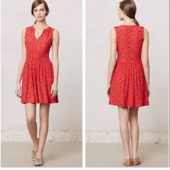 Anthropologie Leifnotes Skipper Anchor Novelty Print Ships Dress - Picture 3 of 12